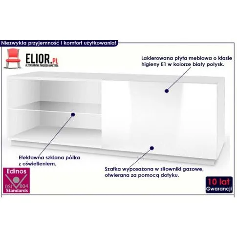 Fotografia Szafka RTV z oświetleniem Vitoria 4X - biały połysk z kategorii Szafki