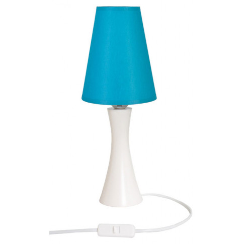 Biało-niebieska drewniana lampka dziecięca z abażurem S192-Larix