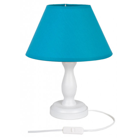 Biała lampka nocna dziecięca z niebieskim abażurem S193-Kadex