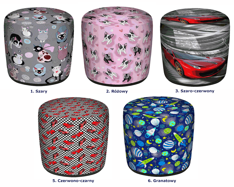 Kolorowa pufa tapicerowana Audrey