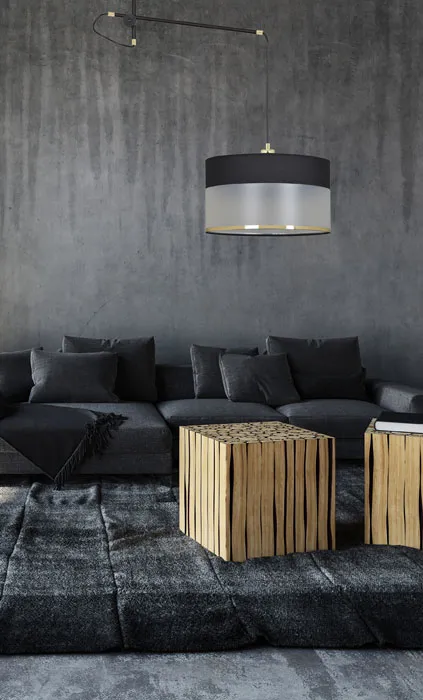 Czarna pojedyńcza nowoczesna lampa wisząca z abażurem D037-Ardos