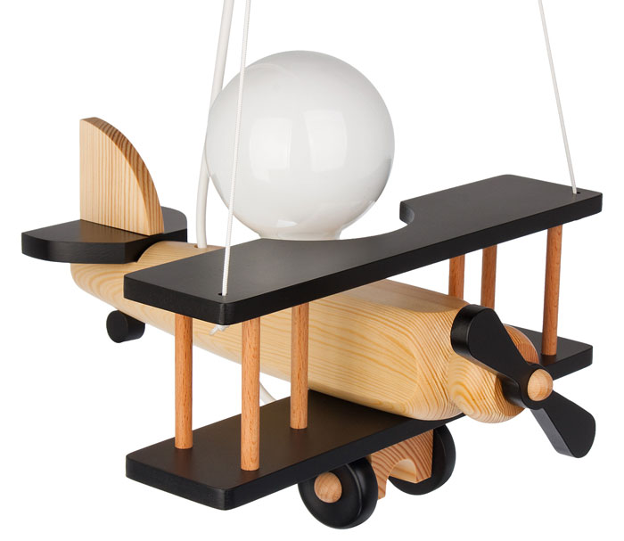 Drewniana lampa wisząca samolot do pokoju dziecięcego S199-Powen