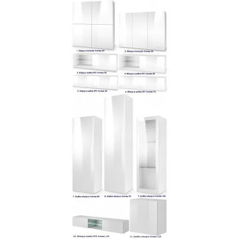 Szczegółowe zdjęcie nr 4 produktu Lakierowana szafka Vitoria 9X - biały połysk