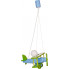 Niebiesko-zielona dziecięca lampa wisząca samolot - S199-Frela