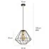 Wymiary czarnej lampy wiszącej D048-Nadis