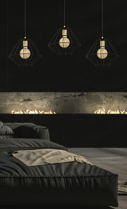 Czarna lampa wisząca w stylu loftowym D050-Nadis
