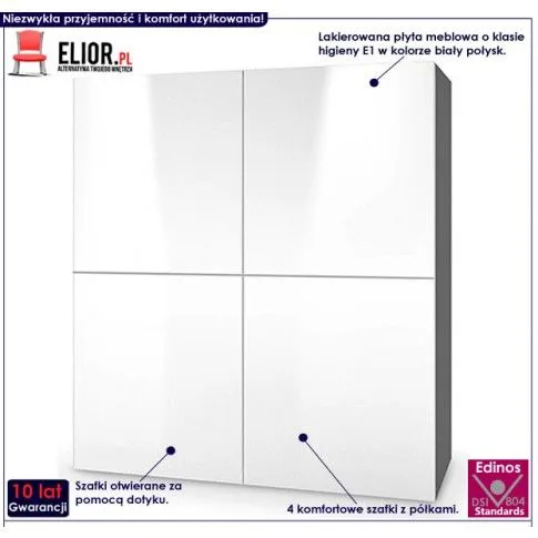 Fotografia Komoda Vitoria 2X - biały połysk + popiel z kategorii Komody