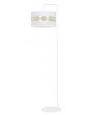 Biała lampa podłogowa z abażurem - D057-Opius