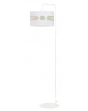Biała lampa podłogowa z abażurem - D057-Opius w sklepie Edinos.pl