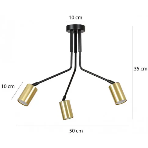 Wymiary potrójnej lampy sufitowej D059-Rafio