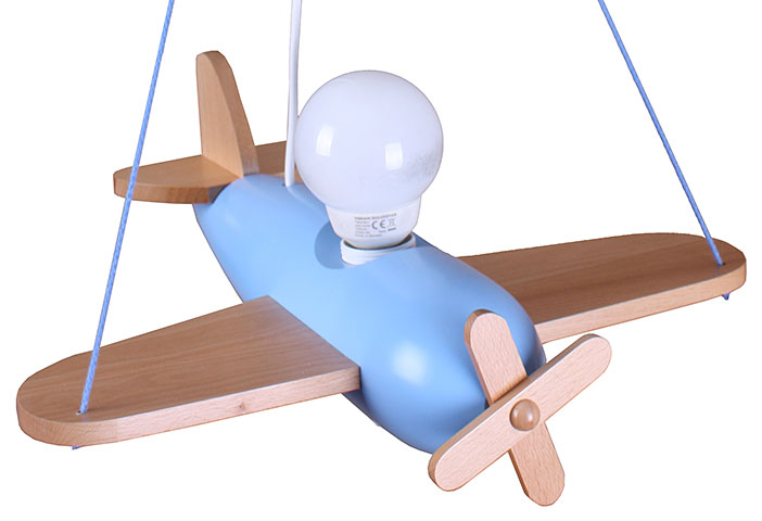 Niebieska lampa wisząca dla dzieci samolot S201-Rolia