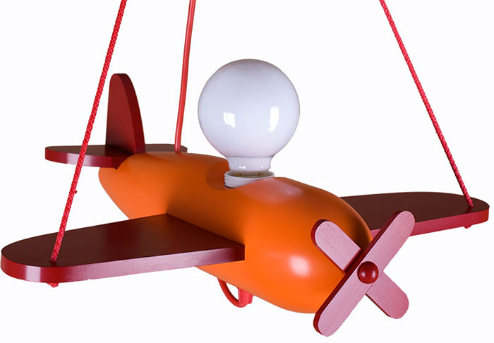 Czerwono-pomarańczowa lampa wisząca dla dzieci samolot G974-Nelora