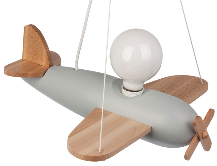 Lampa wisząca dla dzieci samolot z drewna G974-Nelora