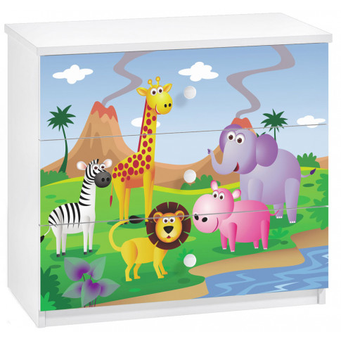Komoda dziecięca z szufladami safari Happy 10X