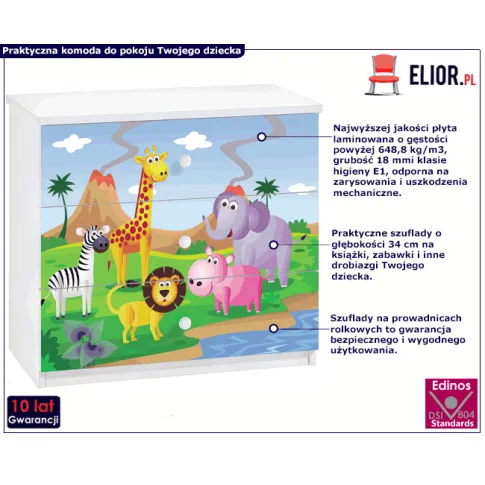 Komoda safari z szufladami Happy 10X