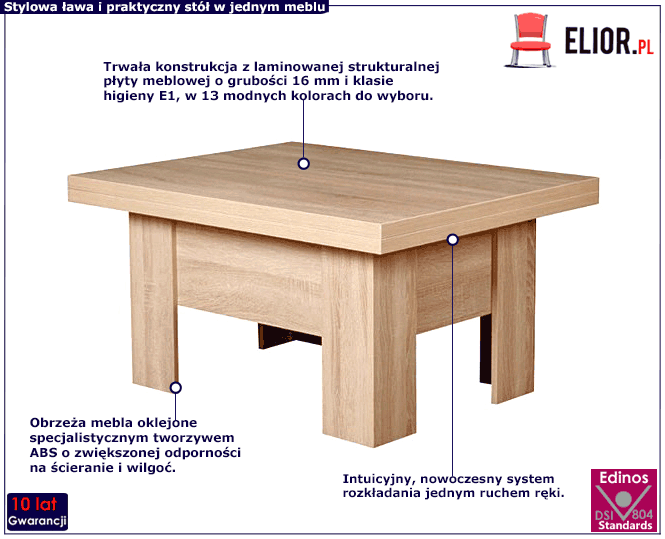 Nowoczesny rozkładany ławostół Imis