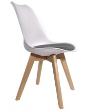 Biało-szare krzesło z oparciem - Sarmel 3X w sklepie Edinos.pl