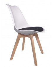Krzesło biało-czarne do jadalni - Sarmel 3X w sklepie Edinos.pl