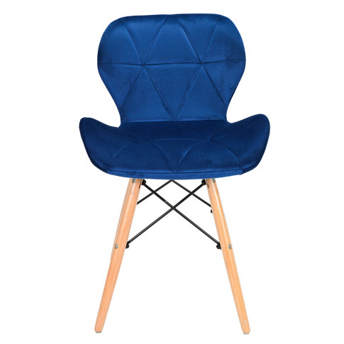 Tapicerowane niebieskie krzesło pikowane Ksenin 3X
