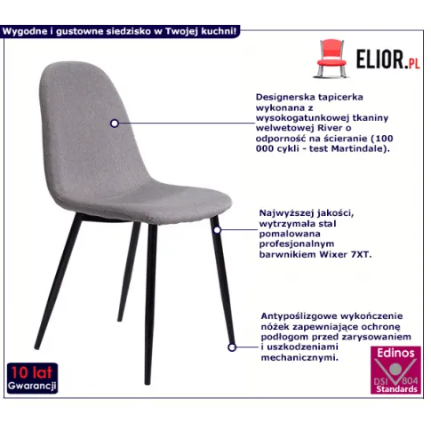 Jasnoszare krzeslo do pokoju Jalons 2X