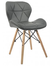 Ciemnoszare krzesło z ekoskóry - Ksenin 2X w sklepie Edinos.pl