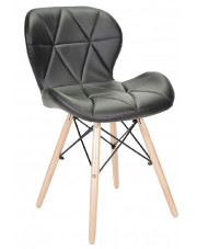 Czarne krzesło tapicerowane - Ksenin 2X w sklepie Edinos.pl
