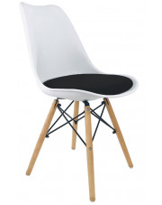 Biało-czarne krzesło do jadalni - Omaron 2X w sklepie Edinos.pl