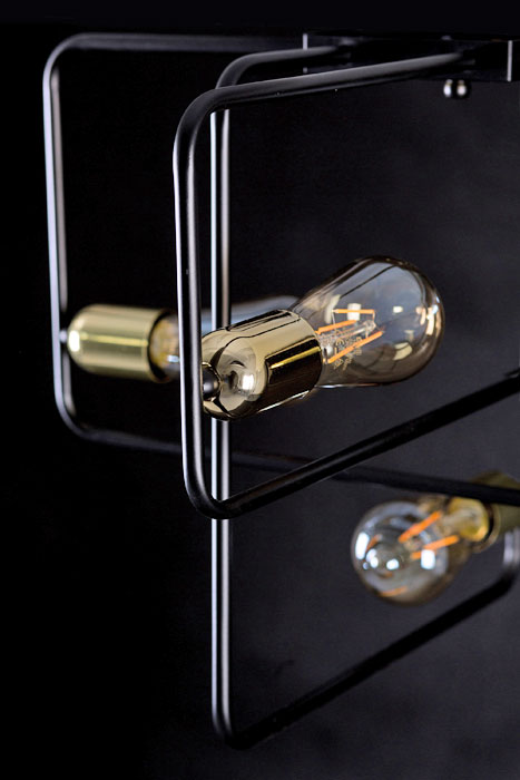 Czarna metalowa lampa sufitowa do salonu D065-Oris