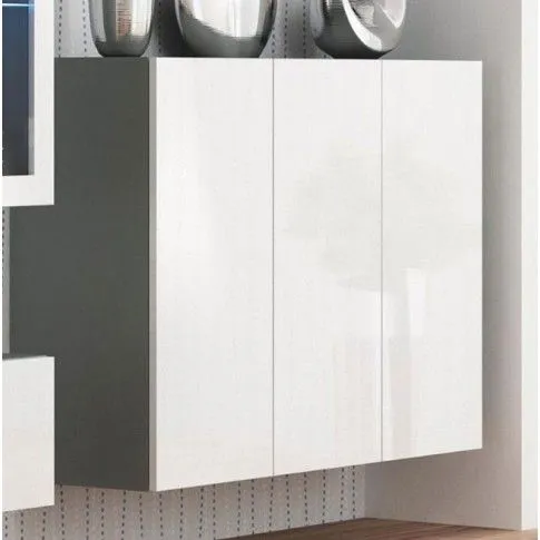 Fotografia Zestaw mebli lakierowanych Vitoria - biały połysk + popiel z kategorii Komplety mebli