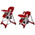 Czerwone regulowane krzesełko do karmienia Lambi