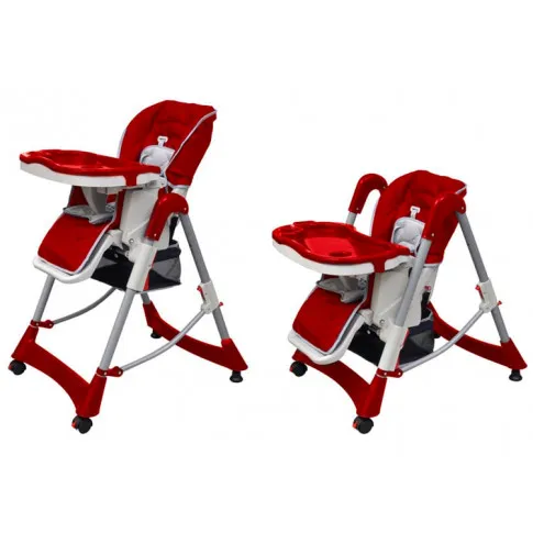 Czerwone regulowane krzesełko do karmienia Lambi