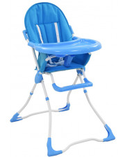 Niebieskie składane krzesełko do karmienia - Hikko w sklepie Edinos.pl