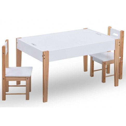 Biały zestaw dziecięcy stolik + krzesełka Brico
