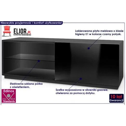 Fotografia Szafka RTV z oświetleniem Vitoria 4X - czarny połysk z kategorii Szafki