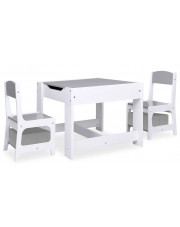 Szary wielofunkcyjny stolik z krzesłami dla dzieci - Tippo w sklepie Edinos.pl