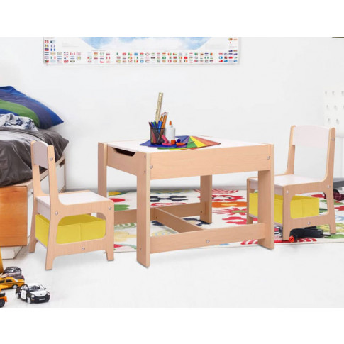 Nowoczesny zestaw dziecięcy stolik i krzesełka ze zdejmowanym blatem Tippo