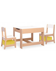 Biały wielofunkcyjny stolik dziecięcy z krzesłami - Tippo w sklepie Edinos.pl