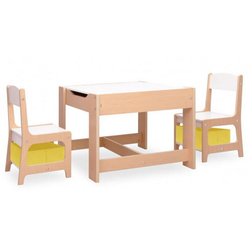 Biały dziecięcy wielofunkcyjny stolik z krzesłami Tippo