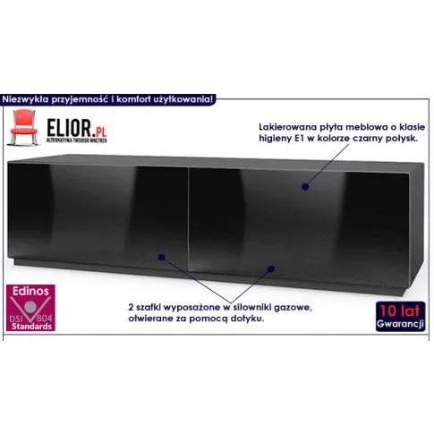 Fotografia Lakierowana szafka RTV Vitoria 6X - czarny połysk z kategorii Szafki