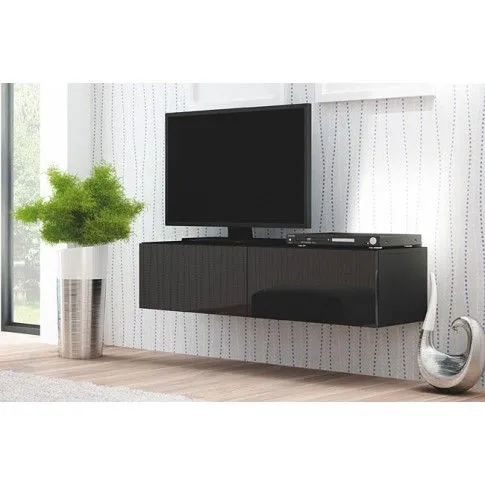 Zdjęcie czarna wisząca lakierowana szafka RTV Vitoria 7X | Edinos.pl