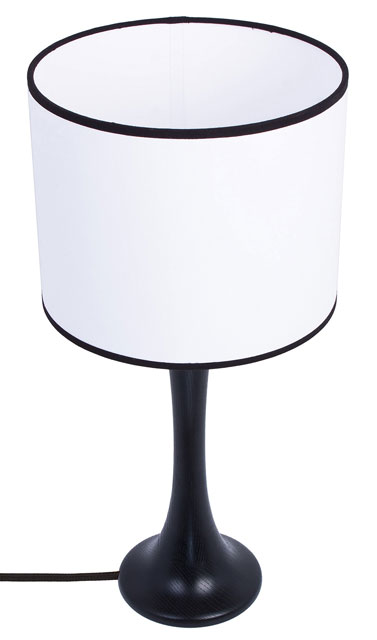 Czarno-biała lampka nocna drewniana z abażurem S222-Egiza