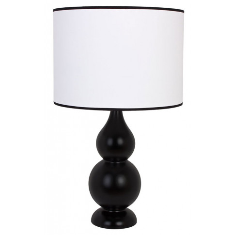 Czarna lampka nocna stołowa drewniana z abażurem S223-Moniza
