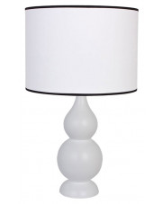 Biała drewniana lampka stołowa skandynawska - S223-Moniza w sklepie Edinos.pl