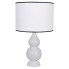Biała drewniana lampka stołowa skandynawska - S223-Moniza