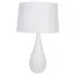 Biała skandynawska lampa stołowa z abażurem - M980-Olvina