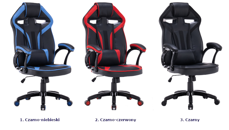 Produkt Czarno-niebieski fotel gamingowy - Dexero - zdjęcie numer 2