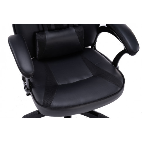 Czarny fotel dla graczy tapicerowany Dexero