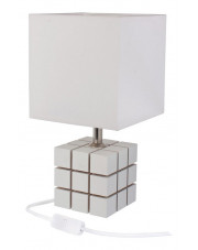 Biała nowoczesna lampka stołowa kostka Rubika - S230-Revila w sklepie Edinos.pl