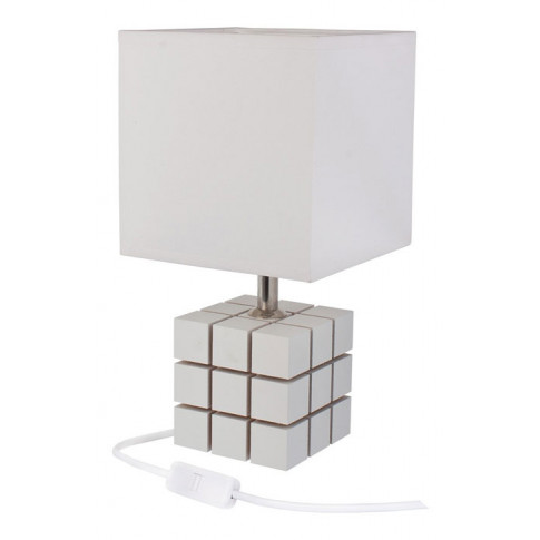 Biała lampka nocna stołowa kostka Rubika S230-Revila