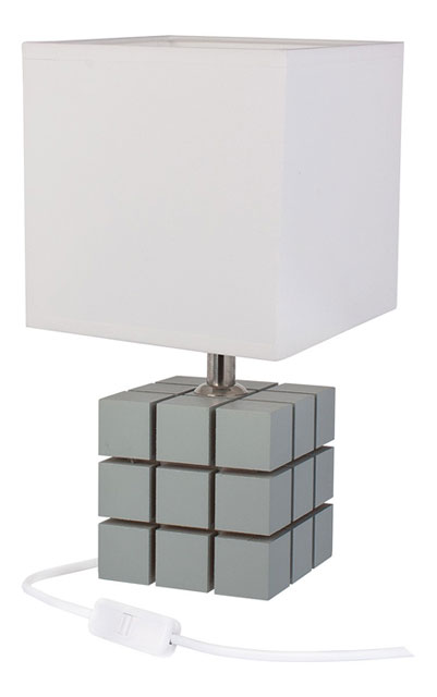 Drewniana lampka nocna z abażurem kostka Rubika S230-Revila